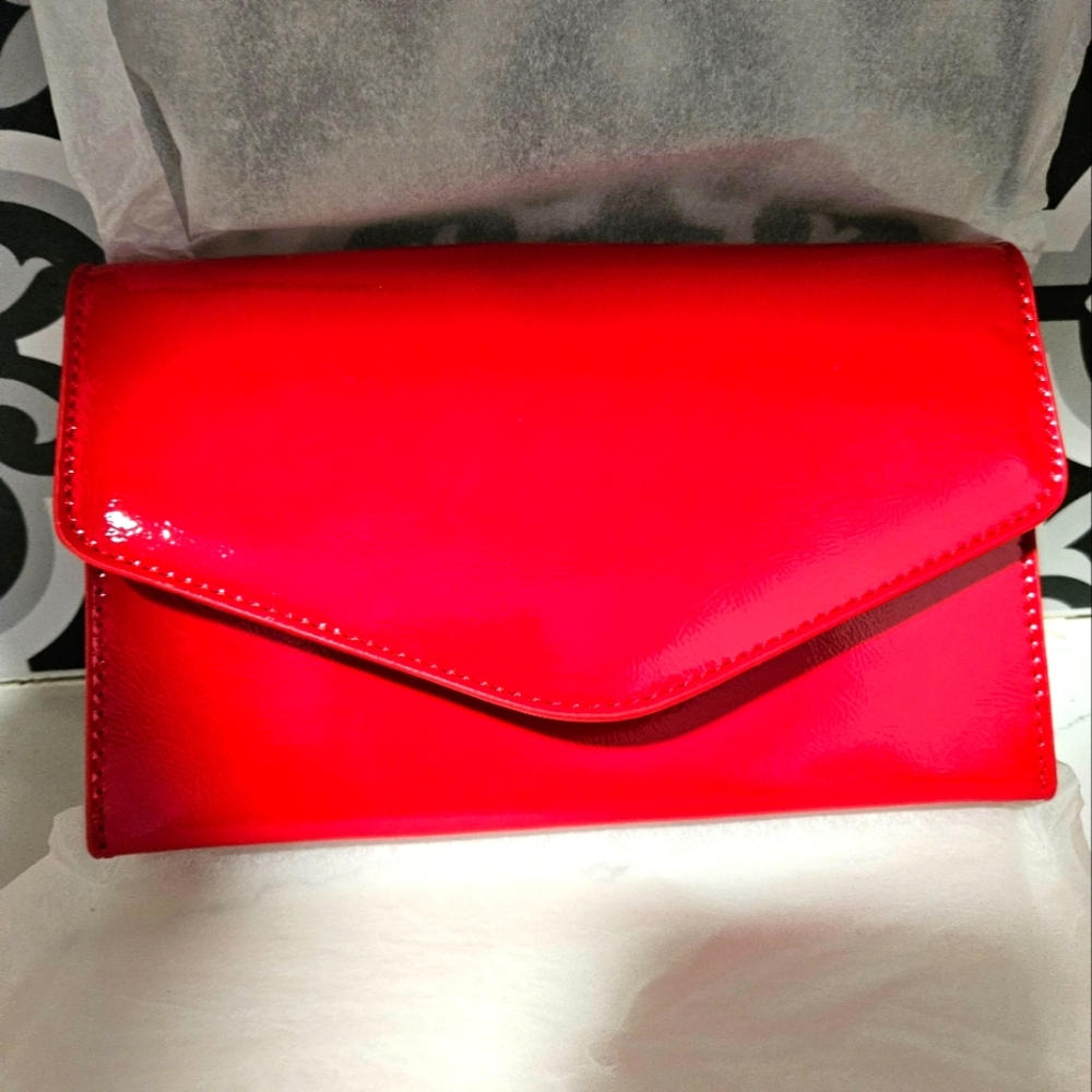 Steve Maddden VALA RED PATENT HEELS size 9 & BWORLDLY RED PATENT 18109298 Clutch - Picture 9 of 16